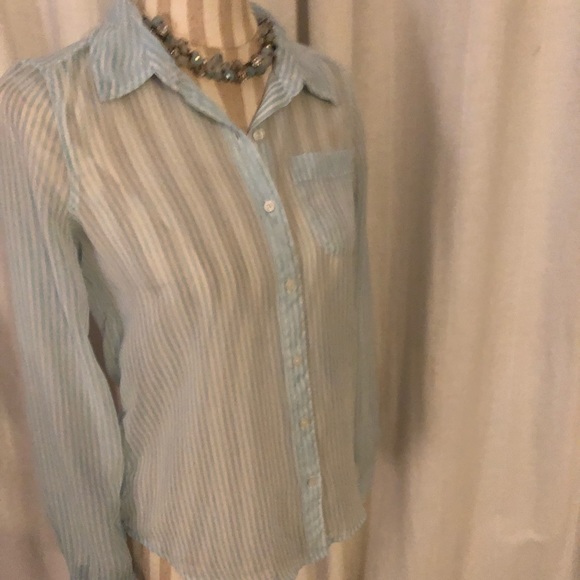 Sheer Striped Blouse 💙 - Picture 2 of 2